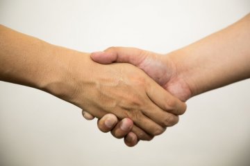 力石とジョー握手